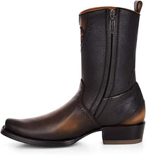 Load image into Gallery viewer, CUADRA Men's Black Laser & Woven & Zipper Narrow Square Toe - CU559