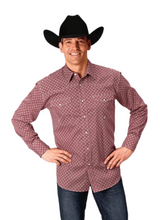 Load image into Gallery viewer, Long Sleeve Western Snap Shirt in a Red Diamond Print Roper 03-001-0225-4022 RE