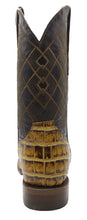 Load image into Gallery viewer, Silverton Crocodile Belly Print Leather Wide Square Toe Boots (Honey)