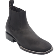 Load image into Gallery viewer, Silverton Kingston Nubuck All Leather Wide Square Toe Short Boots (Black)
