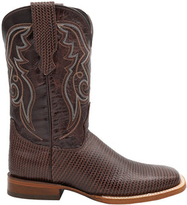 Silverton Arkansas Genuine Leather Wide Square Toe Boots (Brown)