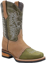 Load image into Gallery viewer, Silverton Carson Genuine Leather Wide Square Toe Boots (Olive)
