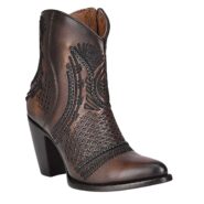 Load image into Gallery viewer, CUADRA Ladies Black/Brown Laser &amp; Embroidery &amp; Woven Round Toe CU635
