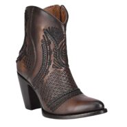 Load image into Gallery viewer, CUADRA Ladies Black/Brown Laser & Embroidery & Woven Round Toe CU635