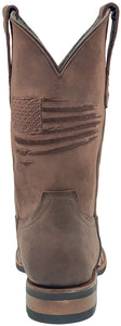 Silverton Patriot All Leather Wide Square Toe Boots (Brown)