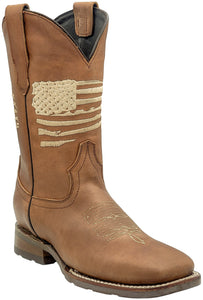 Silverton Patriot All Leather Wide Square Toe Boots (Tobacco)
