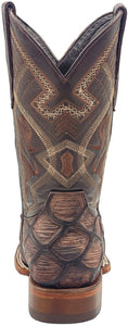 Silverton Pirarucu Print Leather Wide Square Toe Boots (Brown)