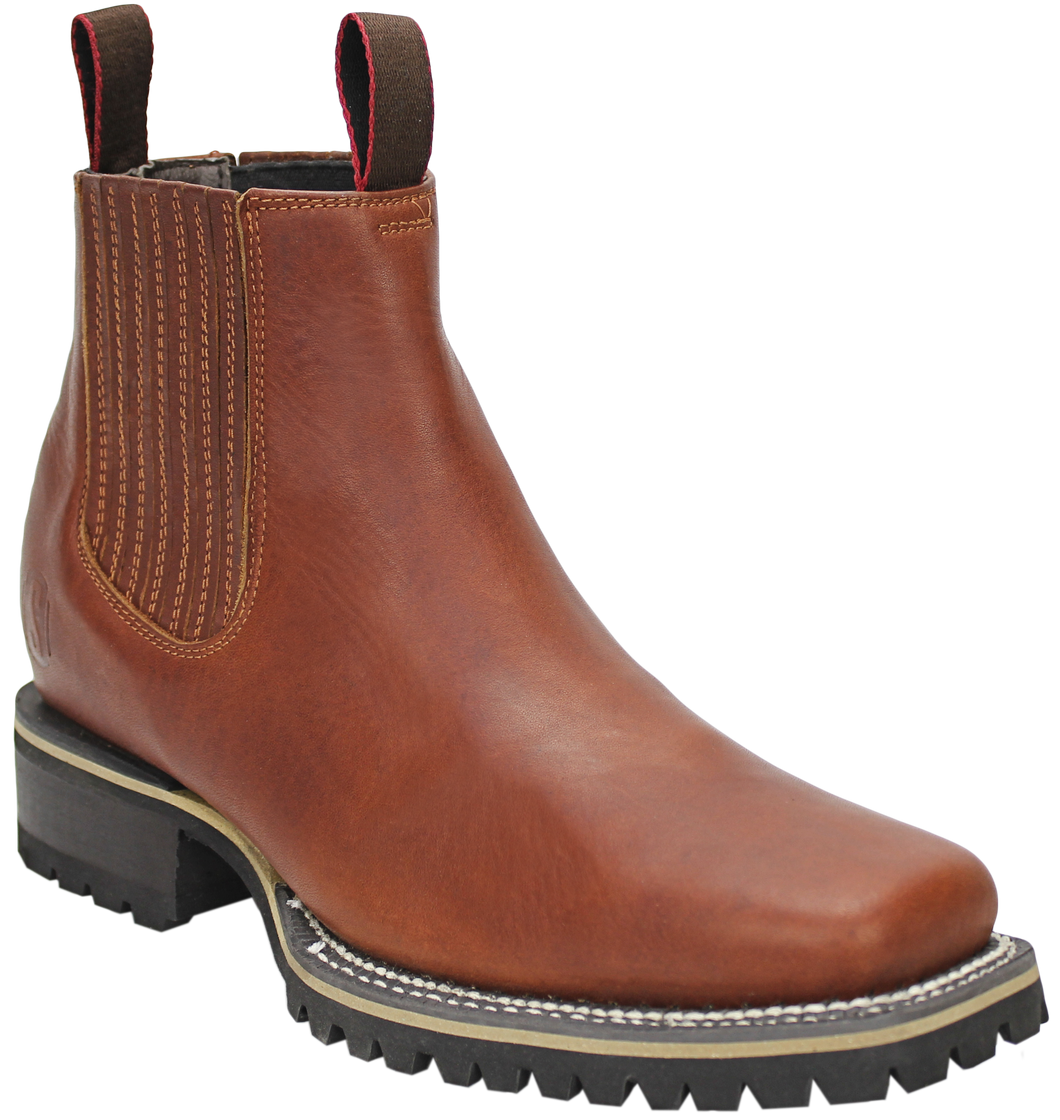 Silverton Tractor Sole Leather Short Boot (Shedron)