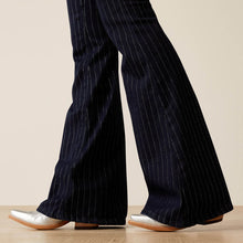 Load image into Gallery viewer, Ariat Women&#39;s Perfect Rise Jasmine Flare Silver Stripe Rinse Jeans (Navy) 10053532
