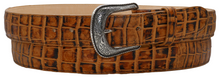 Cargar imagen en el visor de la galería, Silverton Crocodile Belly Print All Leather Western Belt (Buttercup)
