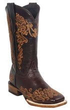Cargar imagen en el visor de la galería, Silverton Diana All Leather Wide Square Toe Boots (Chocolate)
