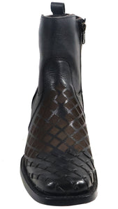Silverton Jerry All Leather Wide Square Toe Short Boots (Black)