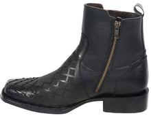 Cargar imagen en el visor de la galería, Silverton Jerry All Leather Wide Square Toe Short Boots (Black)

