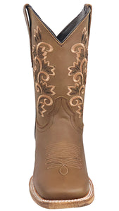 Silverton Amanda All Leather Wide Square Toe Boots (Tobacco)