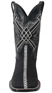 Silverton Brentwood All Leather Wide Square Toe Boots (Black)