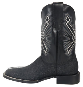 Silverton Brentwood All Leather Wide Square Toe Boots (Black)