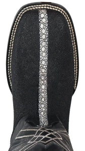 Silverton Brentwood All Leather Wide Square Toe Boots (Black)