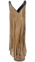 Cargar imagen en el visor de la galería, Silverton Chloe Fringe All Leather Wide Square Toe Boots (Beige)
