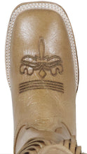 Cargar imagen en el visor de la galería, Silverton Chloe Fringe All Leather Wide Square Toe Boots (Beige)
