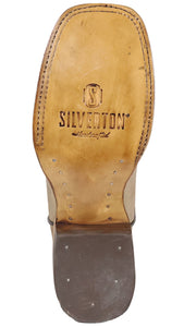 Silverton Chloe Fringe All Leather Wide Square Toe Boots (Beige)