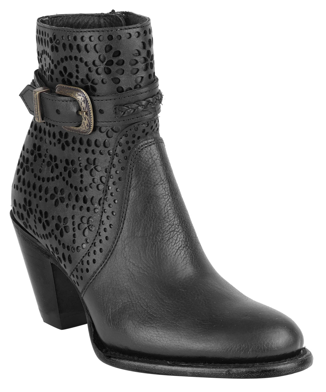 Silverton Jackie All Leather Round Toe Short Boots (Black)