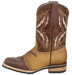 Silverton Longhorn All Leather Square-Toe Boots (Brown)