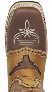 Silverton Longhorn All Leather Square-Toe Boots (Brown)