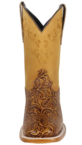 Silverton Miranda All Leather Wide Square Toe Boots (Honey)