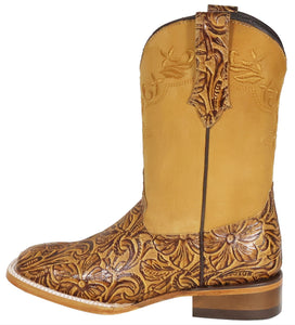 Silverton Miranda All Leather Wide Square Toe Boots (Honey)