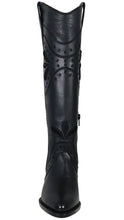 Load image into Gallery viewer, Silverton Nora All Leather Snip Toe Knee High Boots (Black)
