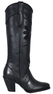 Silverton Nora All Leather Snip Toe Knee High Boots (Black)