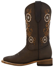 Cargar imagen en el visor de la galería, Silverton Linda All Leather Wide Square Toe Boots (Brown)
