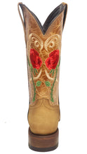 Load image into Gallery viewer, Silverton Rose All Leather Wide Square Toe Boots (Honey)
