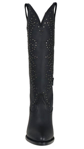 Silverton Taylor All Leather Snip Toe Knee High Boots (Black)