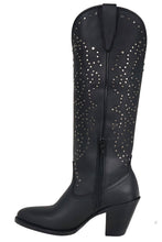 Load image into Gallery viewer, Silverton Taylor All Leather Snip Toe Knee High Boots (Black)
