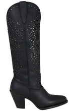 Load image into Gallery viewer, Silverton Taylor All Leather Snip Toe Knee High Boots (Black)
