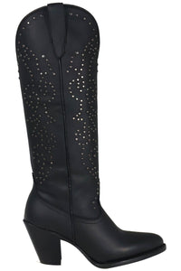 Silverton Taylor All Leather Snip Toe Knee High Boots (Black)