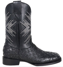 Load image into Gallery viewer, Silverton Tucxon All Leather Wide Square Toe Boots (Black/Black)
