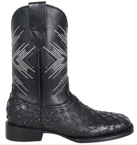 Silverton Tucxon All Leather Wide Square Toe Boots (Black/Black)