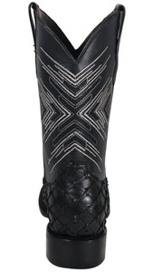 Silverton Tucxon All Leather Wide Square Toe Boots (Black/Black)