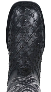Silverton Tucxon All Leather Wide Square Toe Boots (Black/Black)