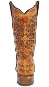 Silverton Grace All Leather Wide Square Toe Boots (Cognac)