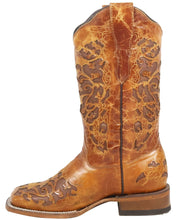 Cargar imagen en el visor de la galería, Silverton Grace All Leather Wide Square Toe Boots (Cognac)

