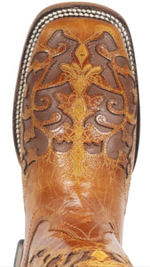 Silverton Grace All Leather Wide Square Toe Boots (Cognac)