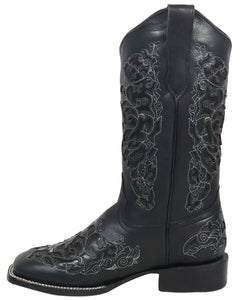 Silverton Grace All Leather Wide Square Toe Boots (Black)