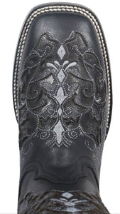 Silverton Grace All Leather Wide Square Toe Boots (Black)