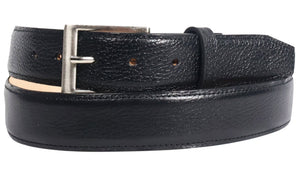 Silverton Clay All Leather Dress Belt (Black)
