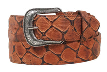 Load image into Gallery viewer, Silverton Pirarucu Mate Print All Leather Western Belt (Shedron)
