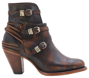 Silverton Crue All Leather Round Toe Short Boots (Black/Brown)