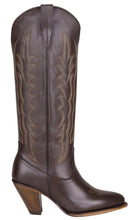 Cargar imagen en el visor de la galería, Silverton Destiny All Leather Snip Toe Knee High Boots (Brown)

